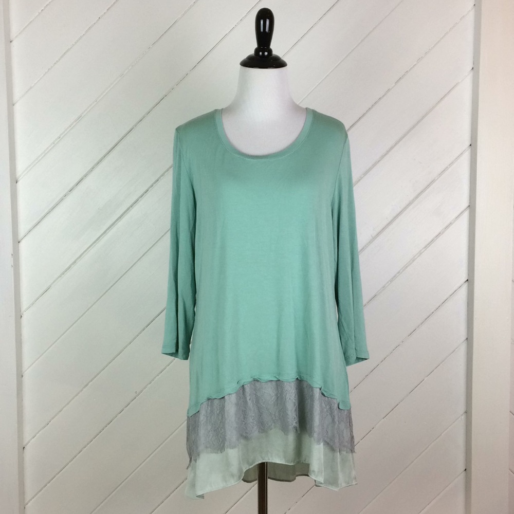 {LOGO} Lace bottom tunic